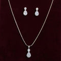American Diamond Teardrop Pendant Set