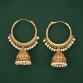 Antique Gold Hoop Jhumka Earrings