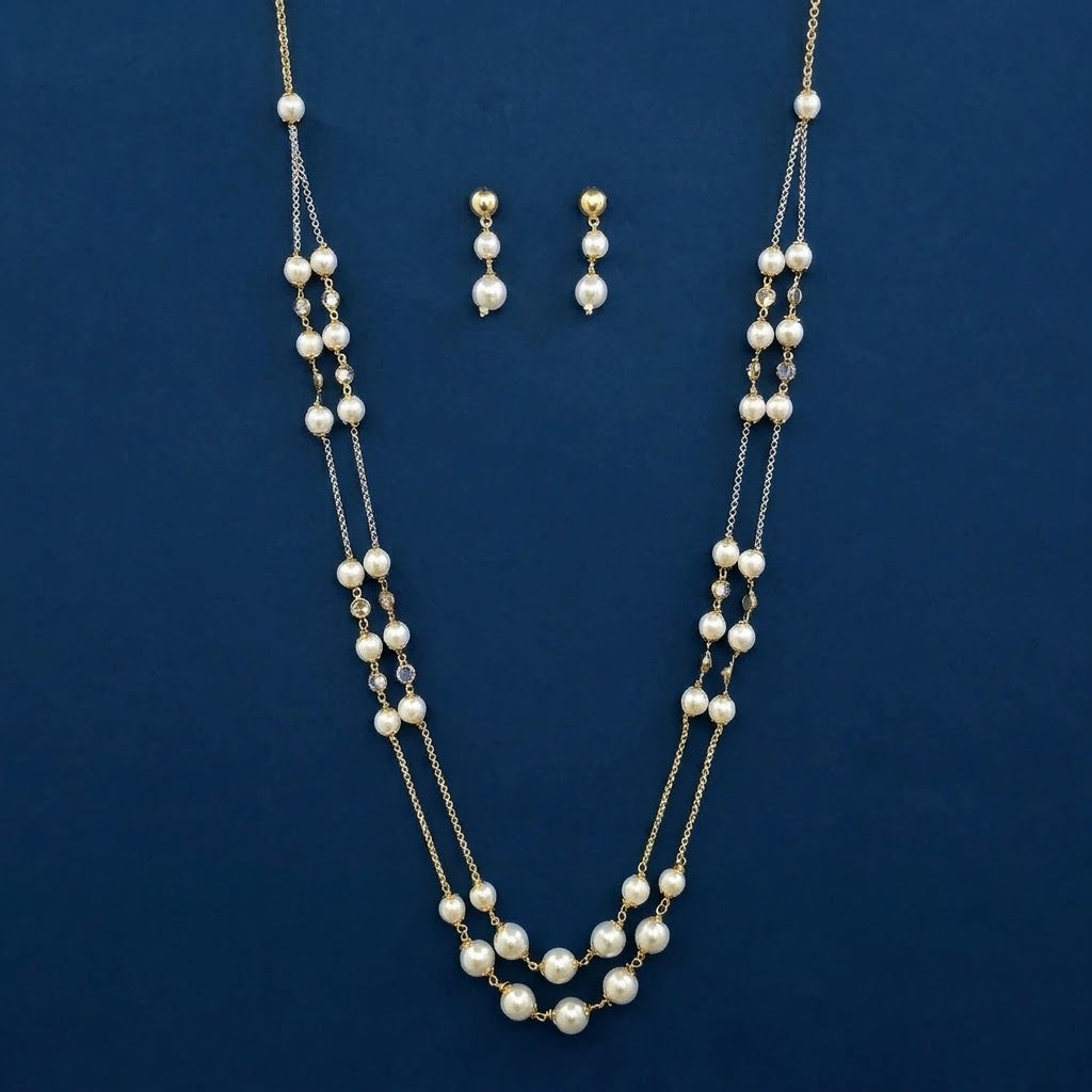 Antique 2-Tone Layered Pearl Mala Set
