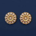 Antique Gold Plated Floral Pearl Stud Tops