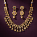 Matte Gold Classic Floral Necklace Set